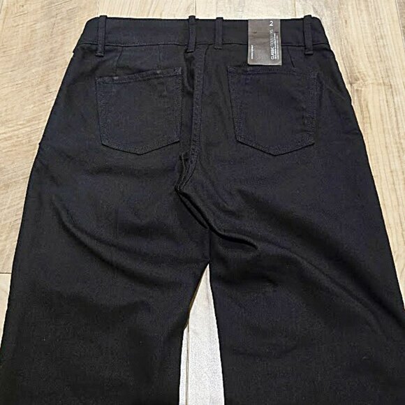 New Banana Republic Black Trouser Jeans Wide Leg Cuffed Sz 2 Womens Pants 30x31 - Picture 10 of 16
